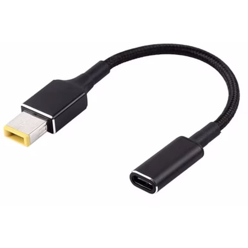 POWERTECH Τροφοδοτικό Laptop POWERTECH CAB-UC077, USB-C σε Slim Tip Lenovo, Μαύρο
