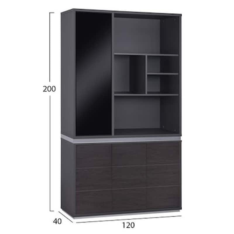 HOMEMARKT Βιβλιοθηκη Γραφειου Επαγγελματικη Rosewood Hm2091l 120χ40χ200υ Εκ