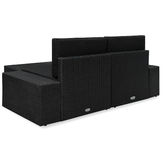 Σαλόνι Κήπου VidaXL 3 τμχ από Συνθετικό Ρατάν 78,5x65,5x52 cm - Μαύρο image 4