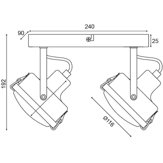 Σποτ Δίφωτο Aca Morfeas Ar1722w31g Μεταλλικό - Γκρι image 1