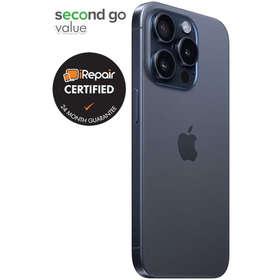 Μεταχειρισμένο Apple iPhone 15 Pro 128GB Blue Titanium second go value Certified by iRepair image 2
