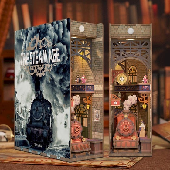 DIY 3D Puzzle Book Nook Kit Βιβλιοστάτης - The Steam Age image 5