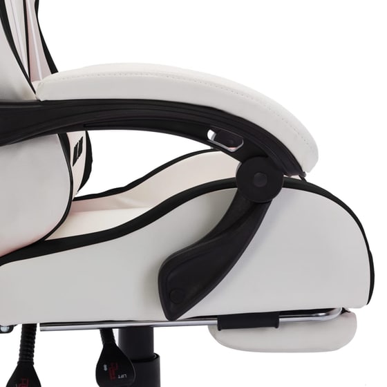 Καρέκλα Gaming Vidaxl Racing RGB από Συνθετικό Δέρμα - Λευκή/Μαύρη image 6