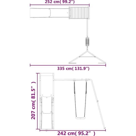 VidaXL Παιδική Χαρά Εξωτερικού Χώρου από Εμποτισμένο Ξύλο Πεύκου image 10
