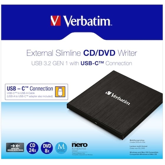 Εξωτερική Οπτική Μονάδα Verbatim Slimline 43886 - Black image 3