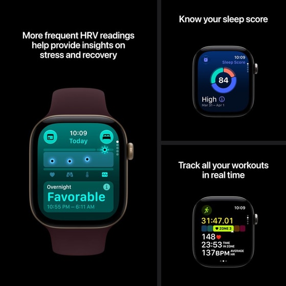 Apple Watch Series 12 GPS + Cellular 46mm Pearl White Ceramic Case with Sand Sport Band - S/M image 4