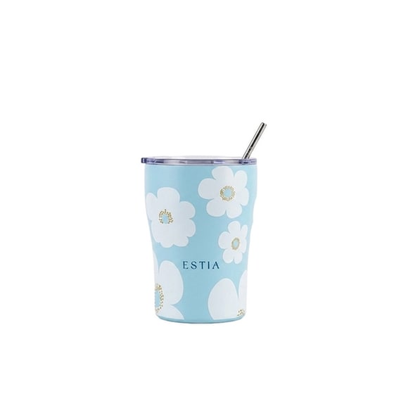 Ποτήρι Θερμός Estia Save The Aegean Blue Daisy με Καλαμάκι 350 ml image 0