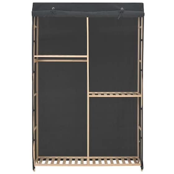 Vidaxl Ντουλάπα Με 3 Ράφια Γκρι 110 X 40 X 170 Εκ. Υφασμάτινη image 2