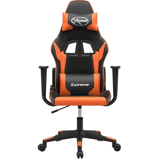 Καρέκλα Gaming VIDAXL 345451 με Ρυθμιζόμενα Μπράτσα από Τεχνητό Δέρμα - Μαύρο / Πορτοκαλί image 1