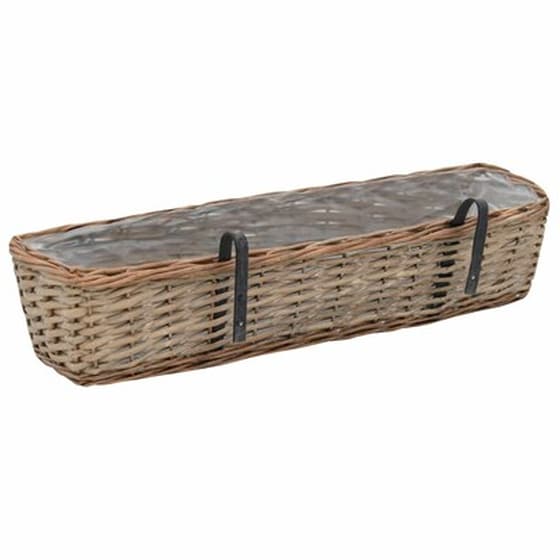 Vidaxl Ζαρντινιέρες Μπαλκονιού 2 Τεμ. 80x20x15 Εκ. Wicker Επένδυση Pe image 4