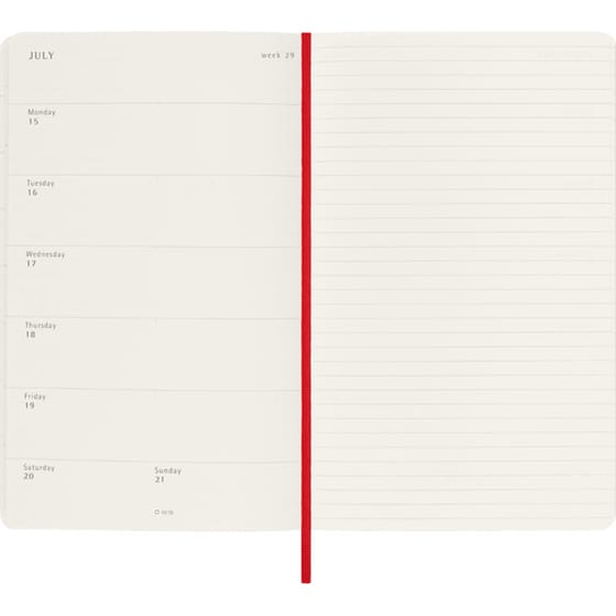 Ημερολόγιο Moleskine 2023-2024 18Μ Εβδομαδιαίο Large Scarlet Red Soft image 2