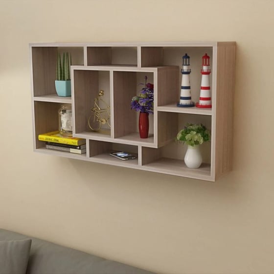 Ραφιέρα Τοίχου VidaXL από Μοριοσανίδα 85x16x47.5 cm - Φυσικό/Μπεζ image 1