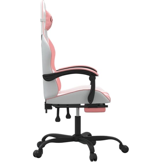 Καρέκλα Gaming VIDAXL 3143911 με Υποπόδιο από Τεχνητό Δέρμα - Λευκό image 1