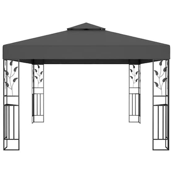 Κιόσκι Vidaxl Ατσάλινο με Διπλή Οροφή 3x4m - Ανθρακί image 3