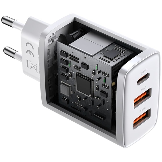 Φορτιστής Πρίζας Baseus CCXJ-E02 Usb-C/2xUsb 30W - White image 4