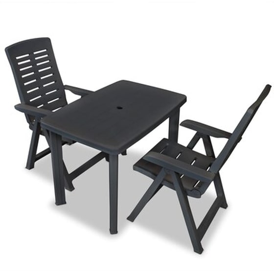 Σετ Επίπλων Bistro Vidaxl  3 Τμχ Ανθρακί Πλαστικό image 1