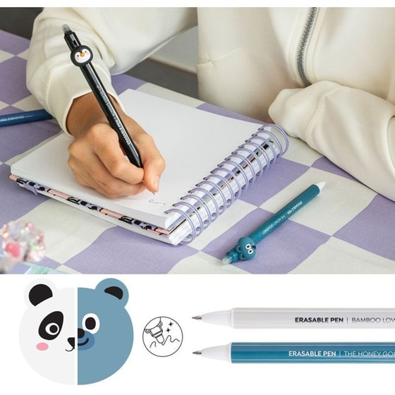 Στυλό Gel Miquelrius Erasable Panda-Bear Μπλε 0.5mm (2 Τεμάχια) image 7
