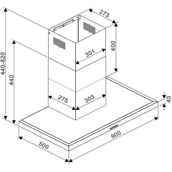 TESLA DC900AX 90 cm Inox Καμινάδα - Τζάκι Απορροφητήρας image 4