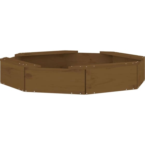 VidaXL Αμμοδόχος με Καθίσματα Οκτάγωνη 111x111x20cm Ξύλινη - Μελί image 5