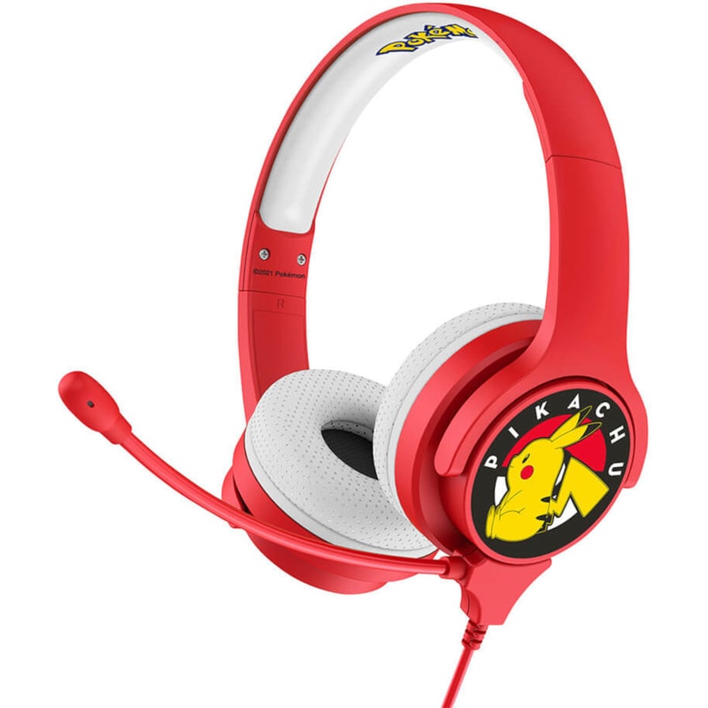 OTL Pokémon Pikachu Παιδικά Gaming Ενσύρματα Ακουστικά 3.5mm Κόκκινα/Λευκά