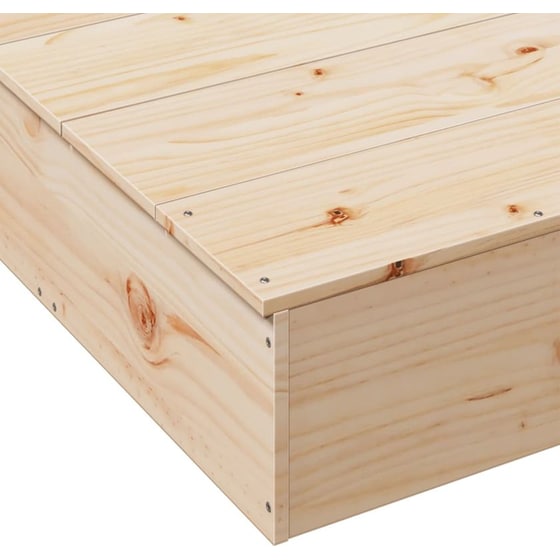 VidaXL Αμμοδόχος με Κάλυμμα 111x111x19.5cm Ξύλινη - Φυσικό Χρώμα Ξύλου image 6
