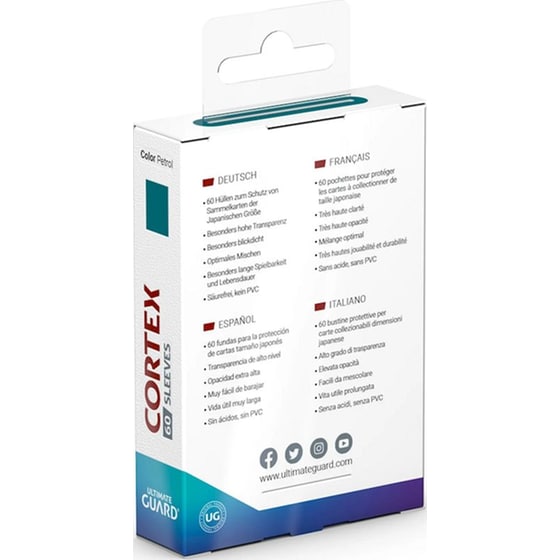 Ultimate Guard Cortex Card Sleeves Japanese Small Size - Petrol (60 Sleeves) image 3