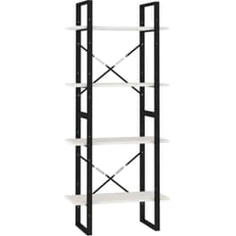 Βιβλιοθήκη VidaXL από Ξύλο 60x30x140cm - Λευκό/Μαύρο