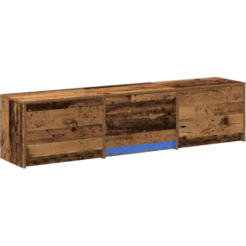 Έπιπλο Τηλεόρασης VidaXL με LED 165 x 34 x 40 cm - Παλαιωμένο Ξύλο