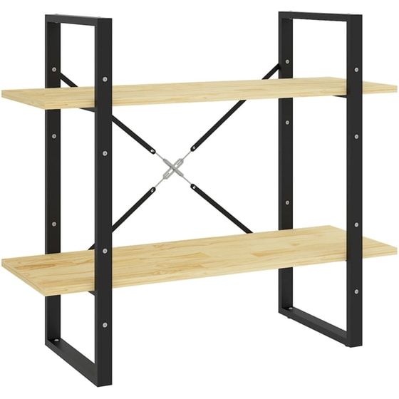 Βιβλιοθήκη VidaXL από Ξύλο 80x30x70cm - Μπεζ/Μαύρο image 0