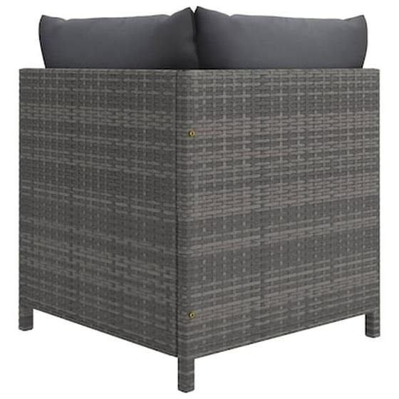 Vidaxl Σαλόνι Κήπου Σετ 7 Τεμαχίων Γκρι Συνθετικό Ρατάν Με Μαξιλάρια image 5