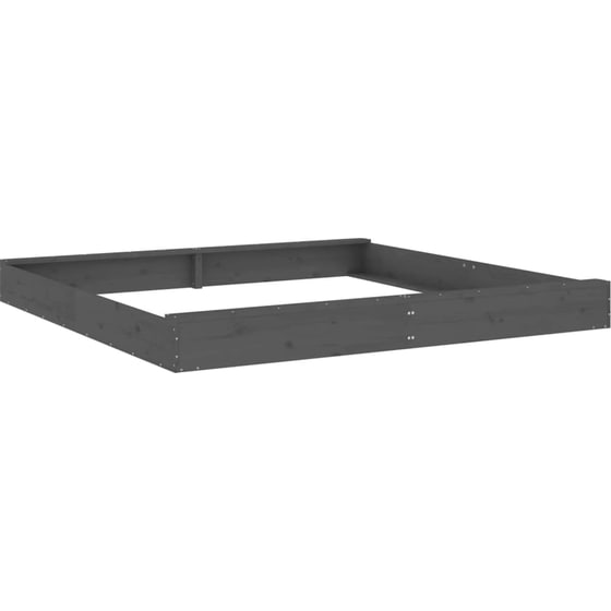 VidaXL Αμμοδόχος με Καθίσματα Τετράγωνη 200x200x20cm Ξύλινη - Γκρι image 2