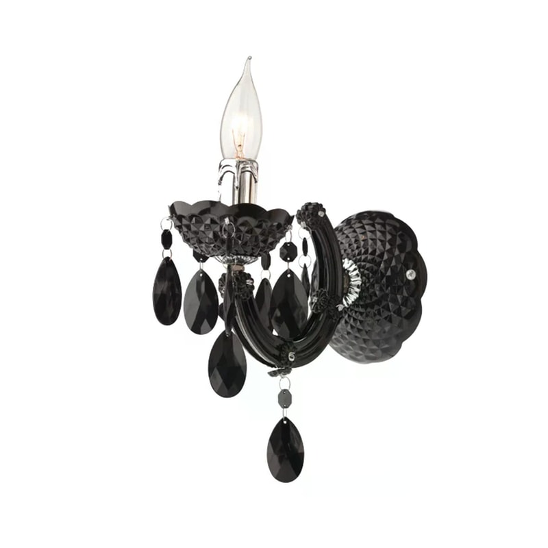 Απλίκα Τοίχου Aca Pegasus Sf63991b Μεταλλική 18x22x18 cm - Ασημί/Μαύρη ACA DECOR