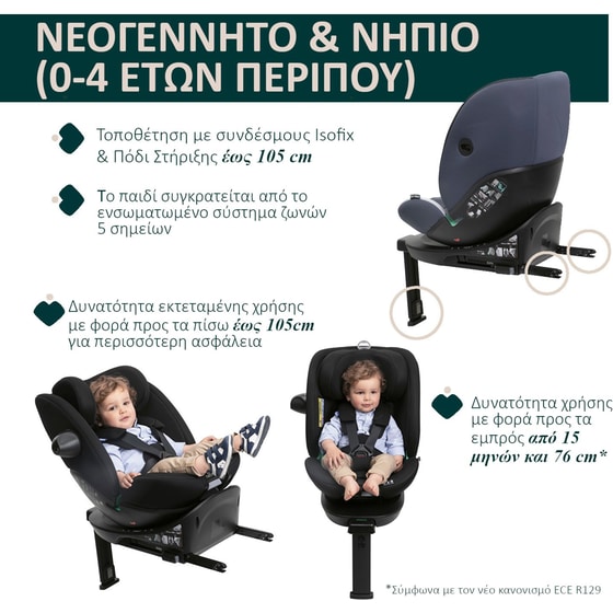 Chicco Βρεφικό/ Παιδικό Κάθισμα Αυτοκινήτου Everone i-Size για Παιδί 40-150 cm Ασημί - Μπλε image 3