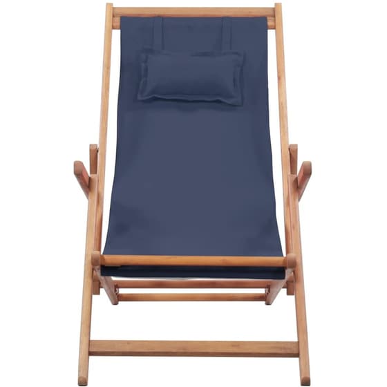 Σεζλόνγκ VidaXL Πτυσσόμενη από Ξύλο/Ύφασμα 127x60x95 cm - Μπλε image 1