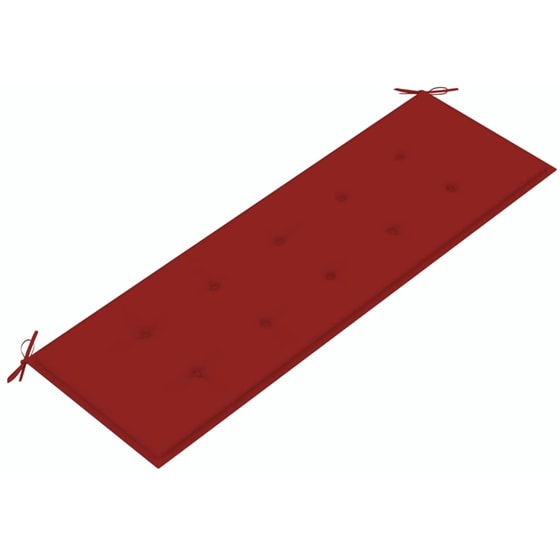 Παγκάκι Κήπου VidaXL με Μαξιλάρι από Μασίφ Ξύλο Teak 159x57.5x90 cm - Καφέ/Κόκκινο image 4