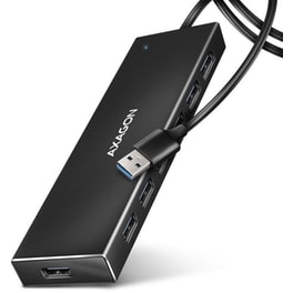 Axagon HUE-F7A USB Hub 7 σε 1 USB-A - Μαύρο