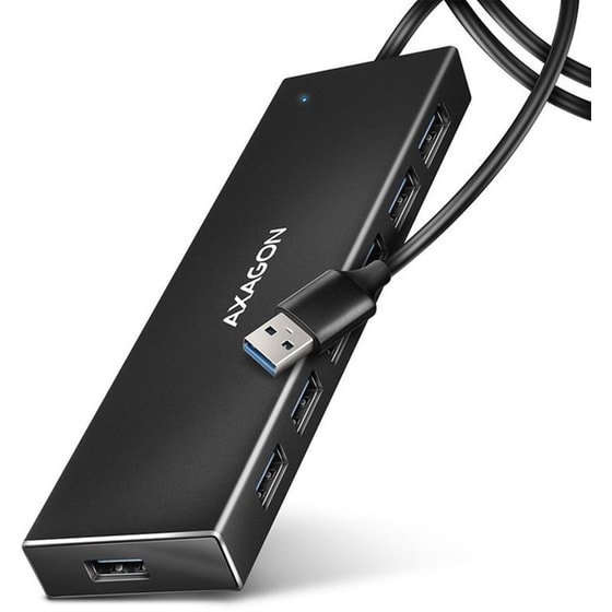 Axagon HUE-F7A USB Hub 7 σε 1 USB-A - Μαύρο image 0
