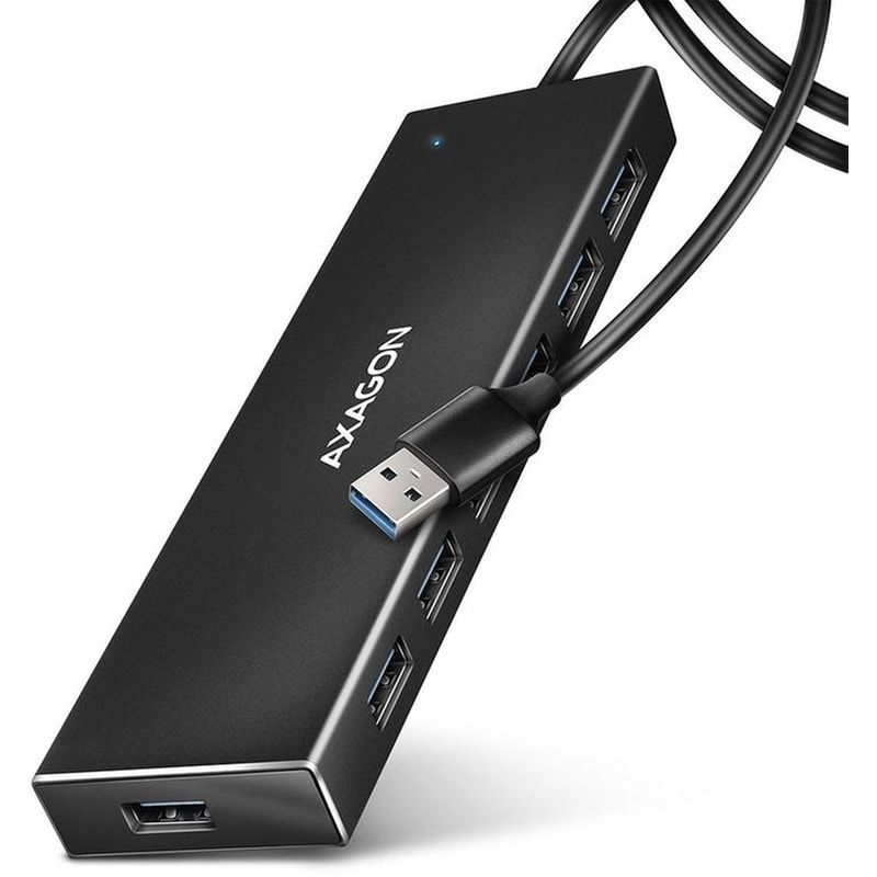 Axagon HUE-F7A USB Hub 7 σε 1 USB-A - Μαύρο