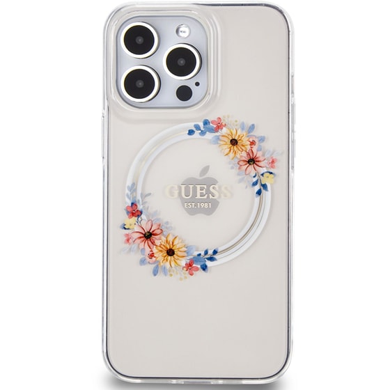 Θήκη Apple iPhone 13 Pro - Guess Flowers Wreath Collection Magsafe Hard Case - Διάφανο image 0