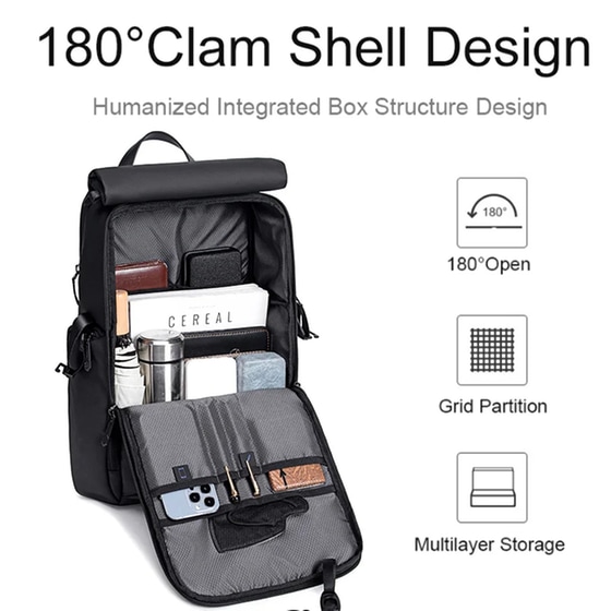 Τσάντα Laptop Arctic Hunter B00562 15.6" Αδιάβροχη - Μαύρο image 3