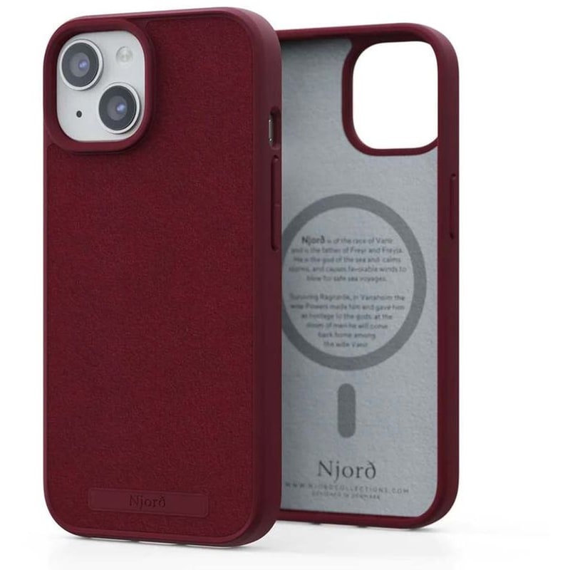 Θήκη Apple iPhone 15 Plus - Njord Suede MagSafe Case - Red
