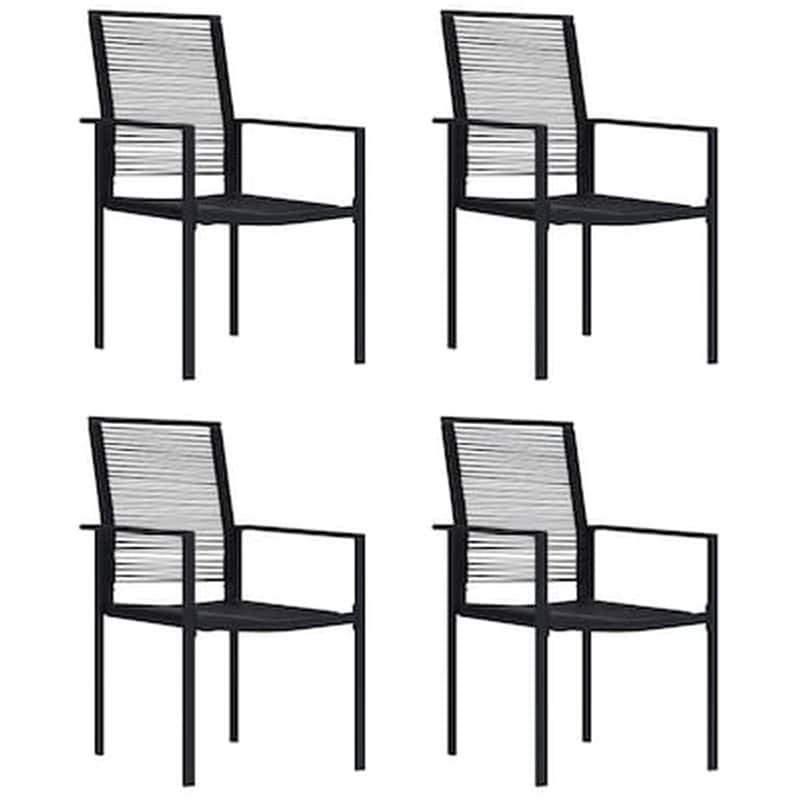 Καρέκλες Kήπου Vidaxl από Ρατάν/Pvc 4 Τεμ. 60x55x90cm - Μαύρες VIDAXL