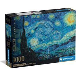 Παζλ Clementoni Museum Collection Van Gogh: Έναστρη Νύχτα - Compact Box (1000 Κομμάτια)