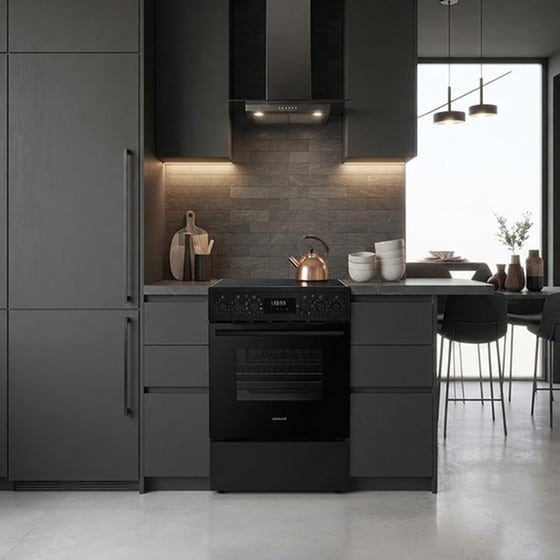 DAVOLINE CMFB 1100 BL 70 Lt Μαύρο Ηλεκτρική Κουζίνα Κεραμική image 3