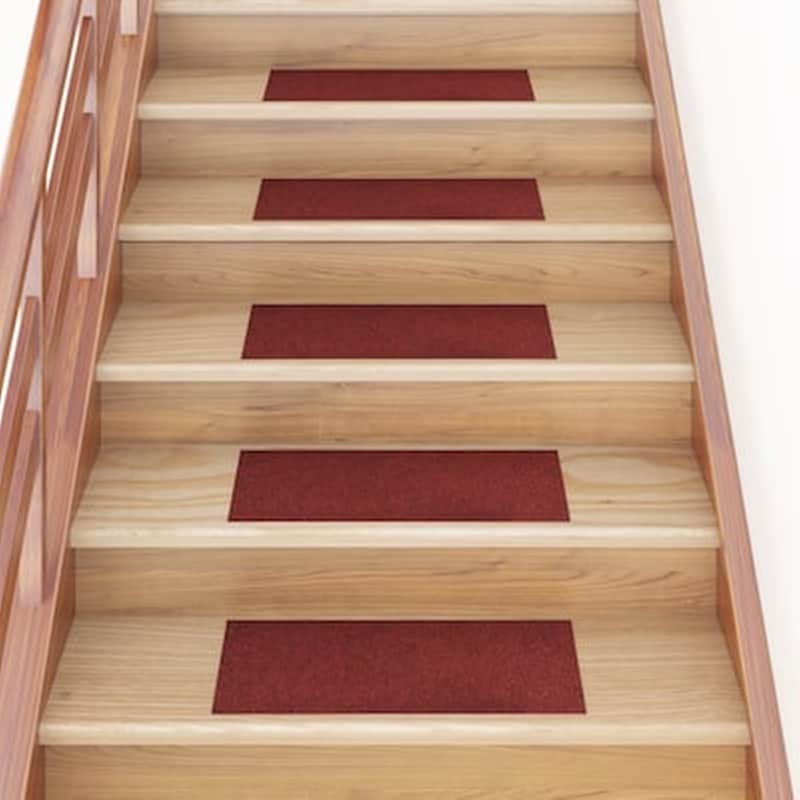 Vidaxl Πατάκια Σκάλας Αυτοκόλλητα Ορθογώνια 15 Τεμ. Κόκκινα 60 X 25 Εκ