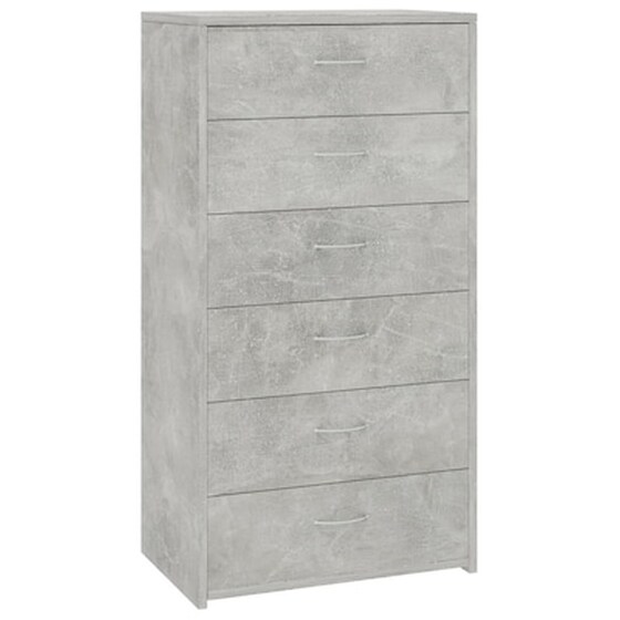 Vidaxl Συρταριέρα Με 6 Συρτάρια Γκρι Σκυροδ. 50x34x96 Εκ. Μοριοσανίδα image 2