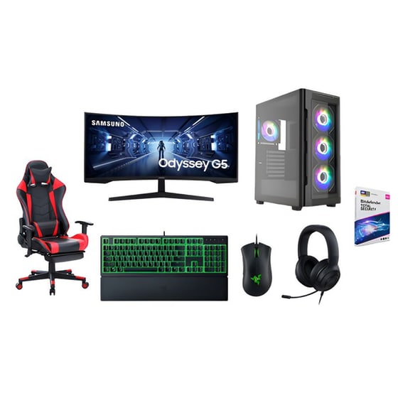 Bundle Desktop Intra (Ryzen 7-5700X/16 GB/1TB SSD/GeForce RTX 5050/Win11Home) + Samsung Gaming Monitor 34'' G55 UWQHD 165Hz 1ms + Razer DeathAdder Essential + Razer Ornata V3 Χ + Razer Kraken X Lite + Καρέκλα Gaming ArteLibre Sligo + Antivirus Bitdefender image 0