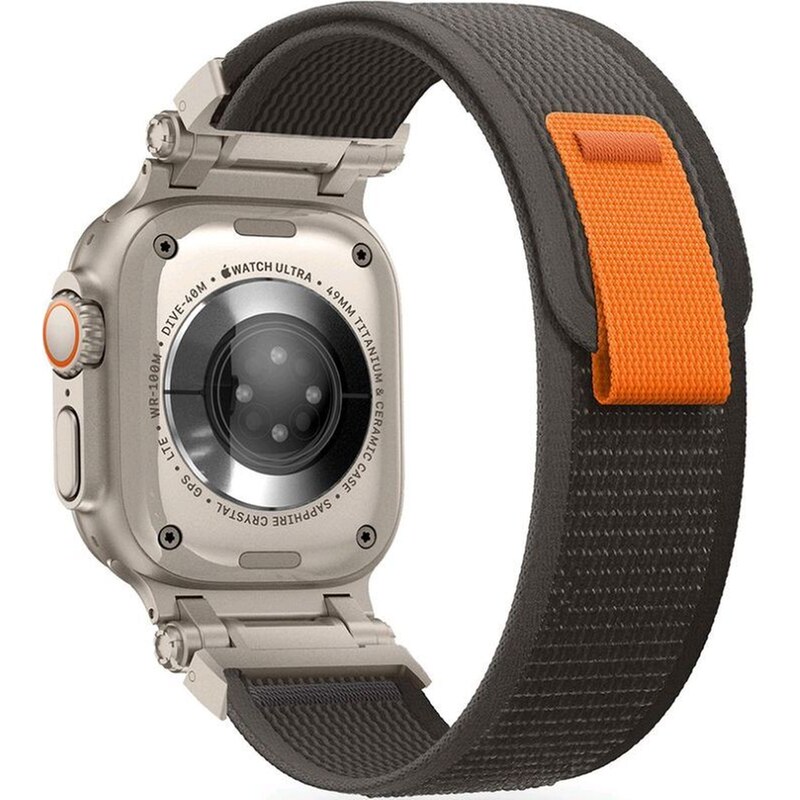 Λουράκι Tech-Protect Nylon Delta για Apple Watch 49/46/45/44mm - Black/Orange