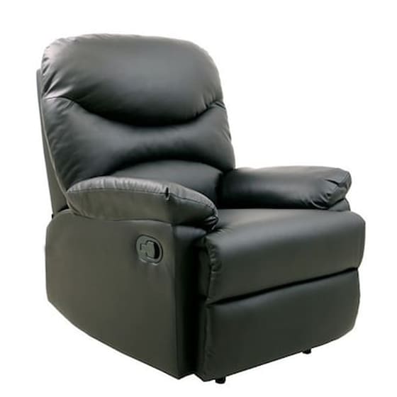 Πολυθρόνα Relax Woodwell από Συνθετικό Δέρμα - Μαύρη image 0