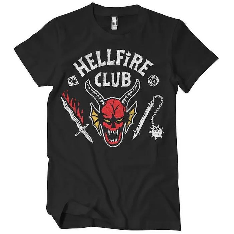 HYBRIS T-shirt Hybris Stranger Things - Hellfire Club - Μαύρο